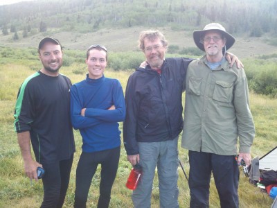 Mike and Austin (father-son duo) and Bill and Keith (hiking buddies since college)