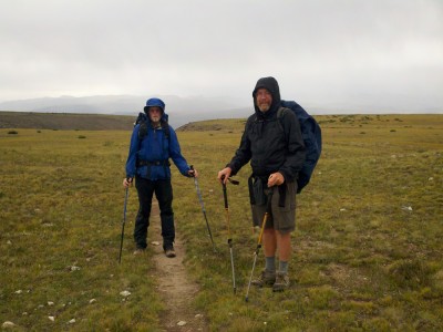 Hiking in the rain with Bill and Keith