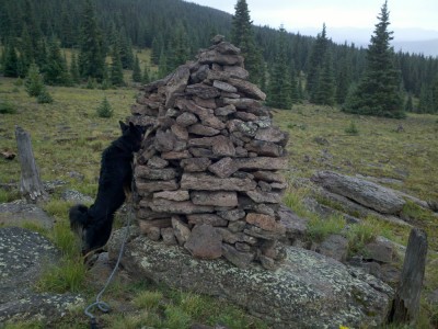 Cassie checks out a Cairn