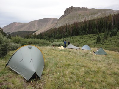 Tent city - 5 of us camped just below the trail to San Luis peak